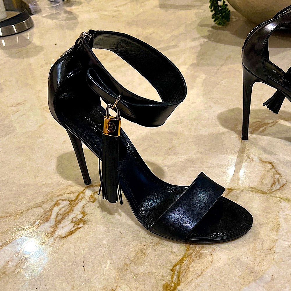 Louis Vuitton Black Heels with Tassel Detail